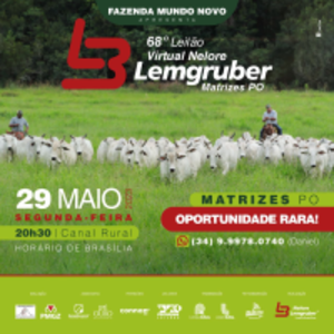68° Leilão Virtual Nelore Lemgruber - Fazenda Novo Mundo